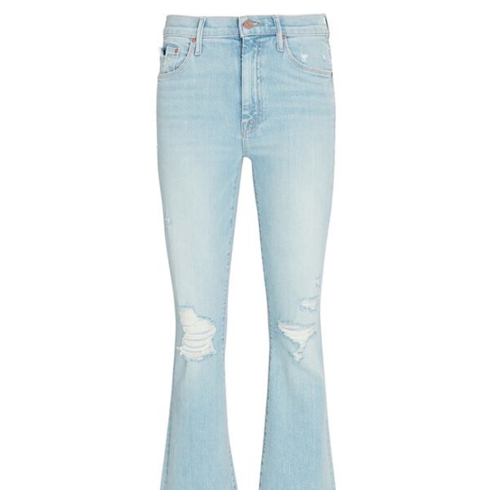 NWOT MOTHER The Weekender Distressed Flared Jeans